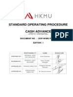Standard Operating Procedure Cash Advance: Document No.: Dop-Hkmu-Fat-03 Edition: I