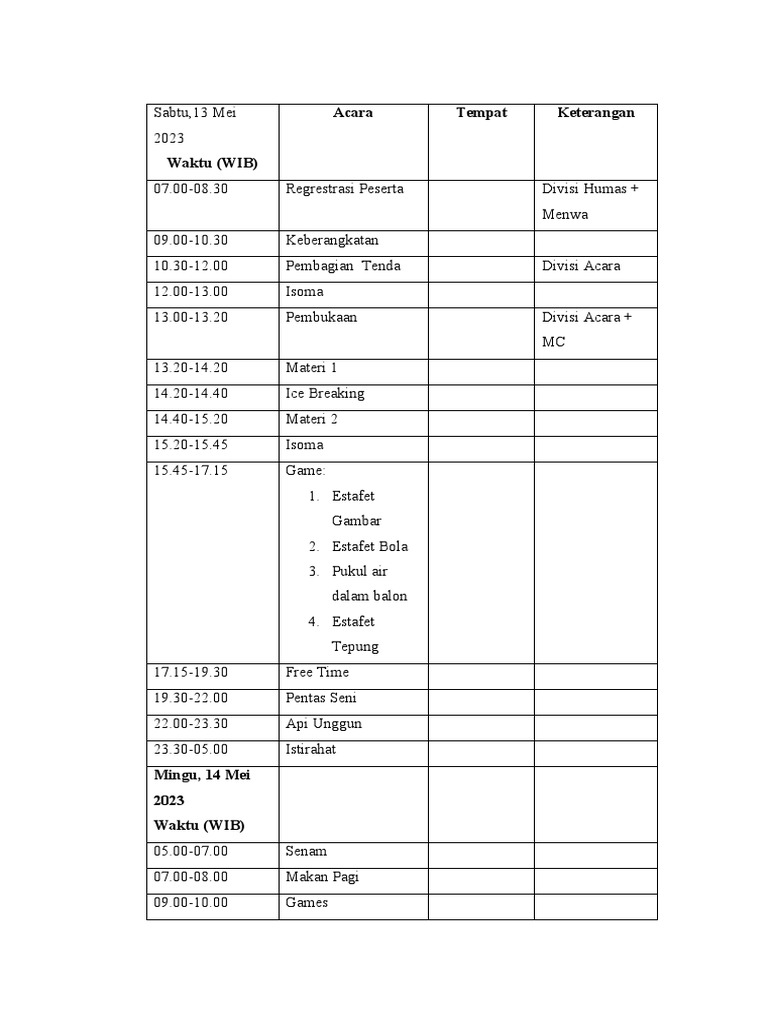 Jadwal dan Aturan Makrab 2023 | PDF