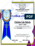 Certificate Honors