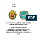 Plan de Trabajo #007-2023 Regpol Lima/Divpol-Este-1/Ccr-Spc