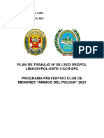 Plan de Trabajo #001-2023 Regpol Lima/Divpol-Este-1/Ccr-Spc