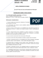 Informações sobre a Prova Escrita 21ª_Turma_de_Doutorado