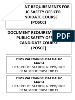 Document Requirements For Public Safety Officer Candidate Course (Poscc) Document Requirements For Public Safety Officer Candidate Course (Poscc)