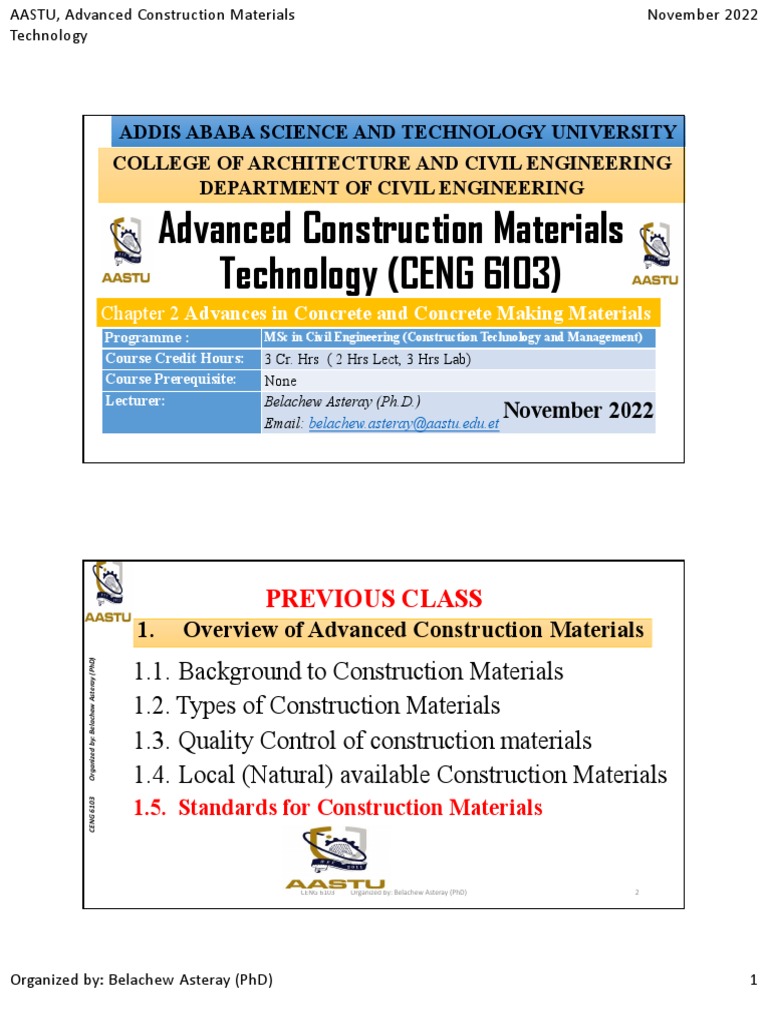 Advances in Concrete Technology Overview | PDF | Concrete | Cement