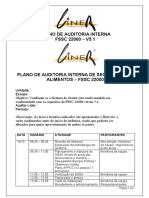 Plano de Auditoria Interna FSSC 22000 - V5.1: Data Horário Atividade Participantes