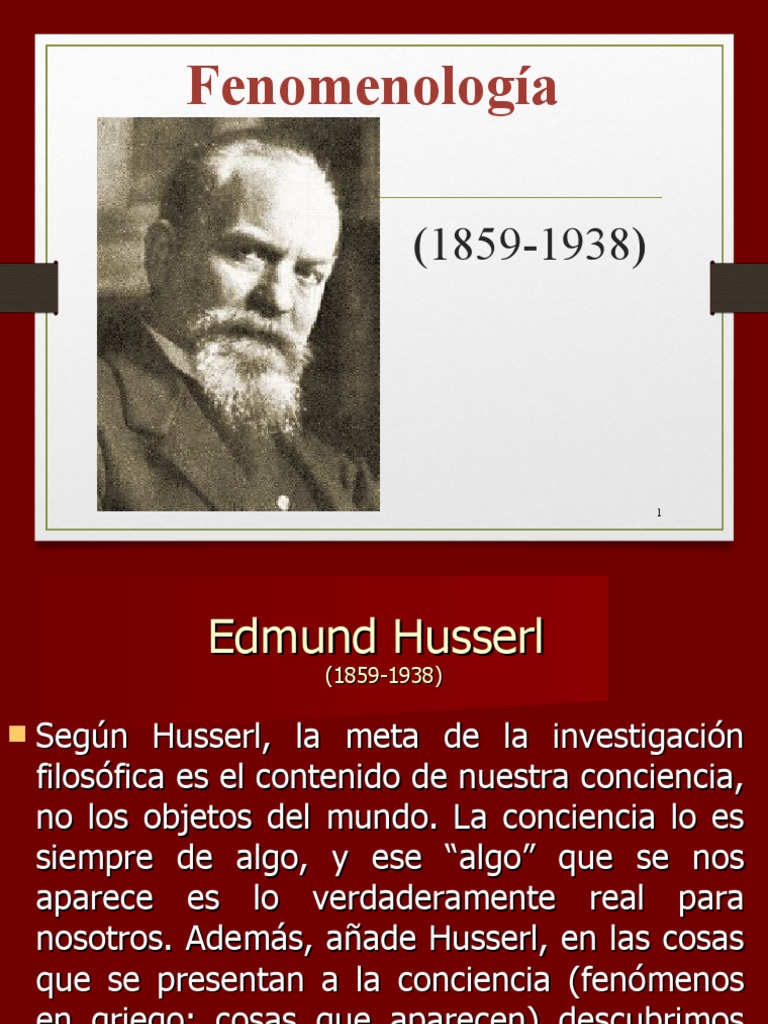 FENOMENOLOGÍA Husser PDF Edmund Husserl Realidad