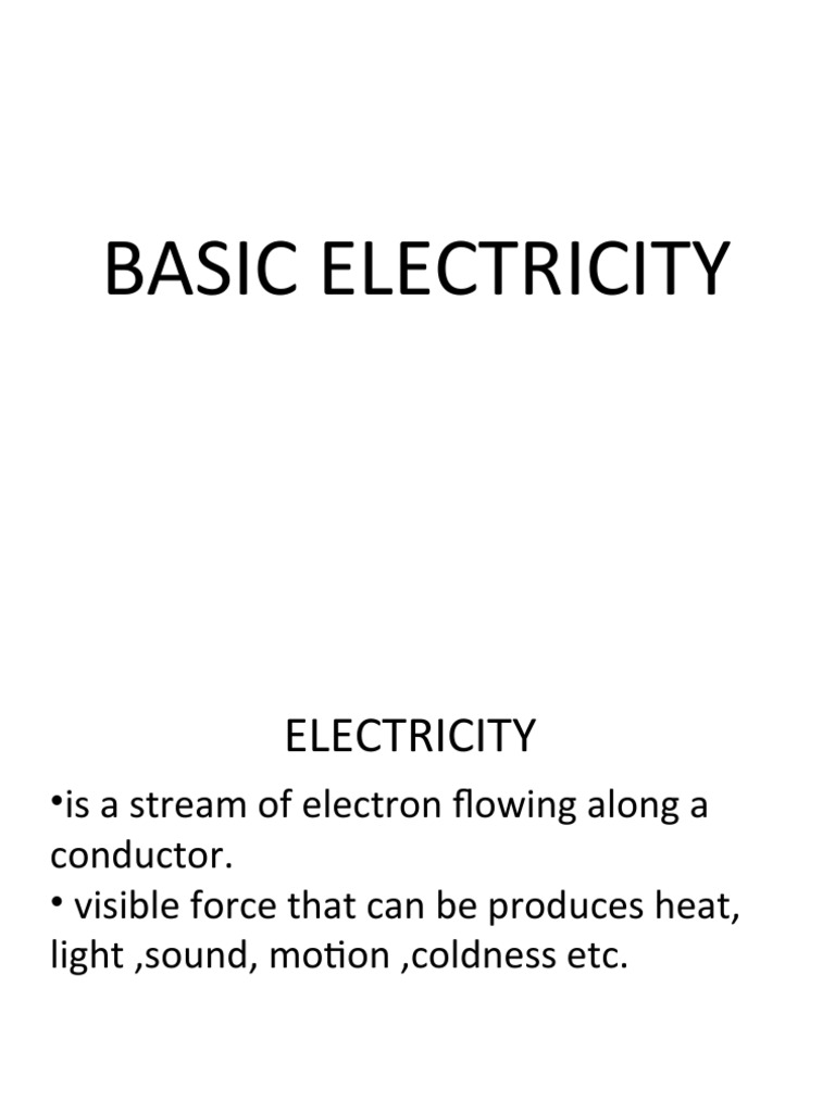 Basic Electricity PDF Electrical Resistance And Conductance