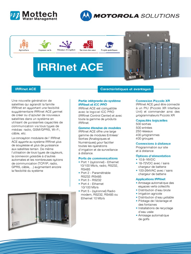 Gestion de l'eau avec IRRInet ACE | PDF | Télévision par câble ...