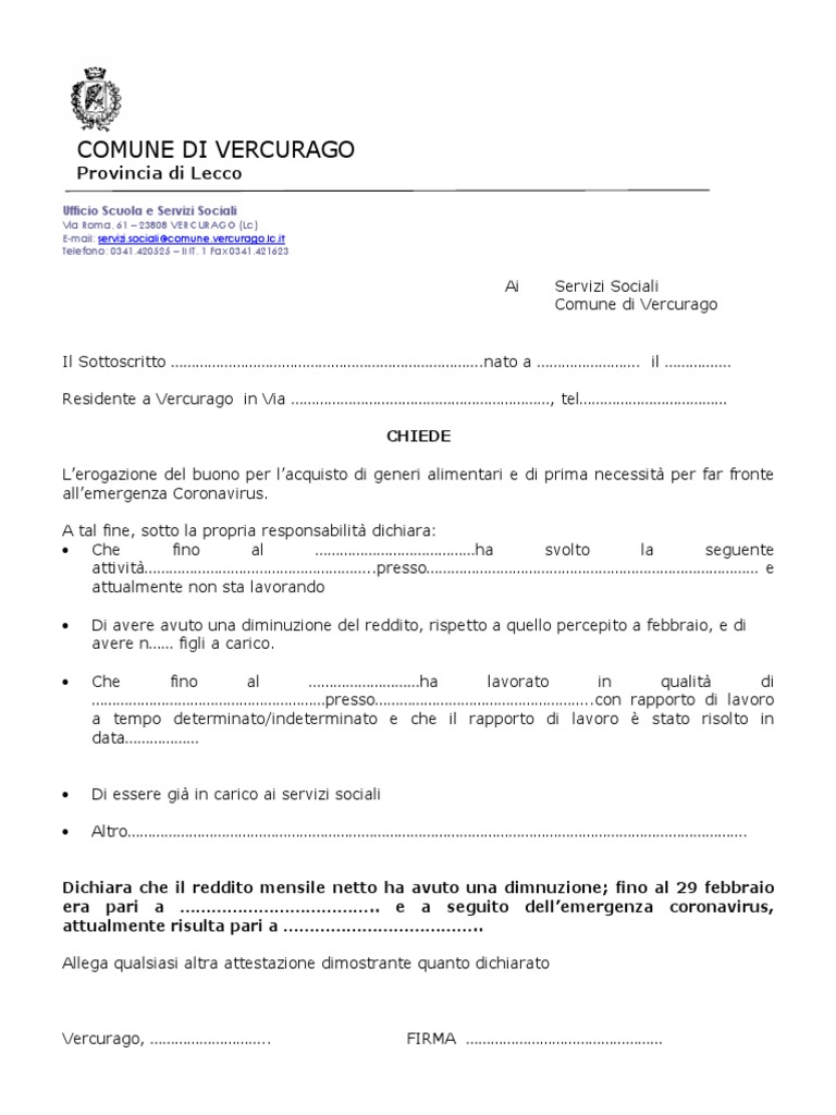 MODELLOBONUSALIMENTARE PDF