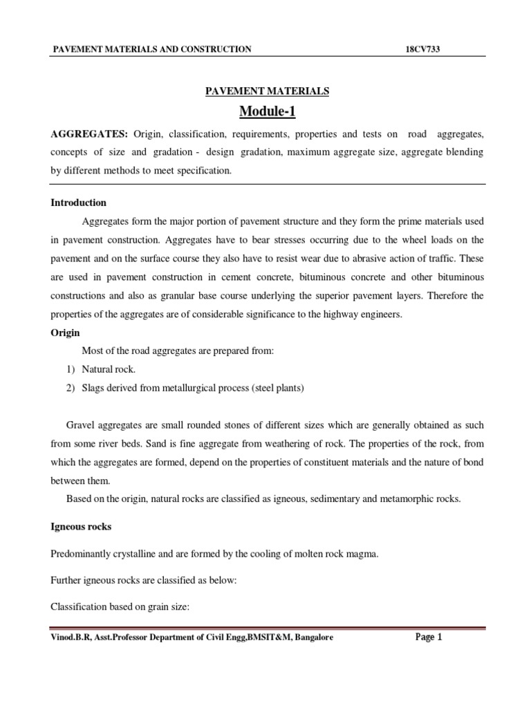 Essential Materials for Pavement Construction | PDF | Rock (Geology ...