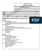 Plano de Curso Semestre de 2022.2