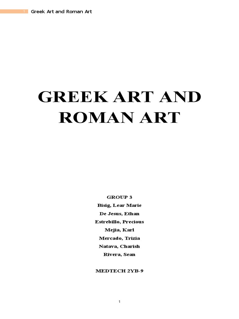 Arta 111 Greek And Roman Art Pdf Sculpture Roman Empire 