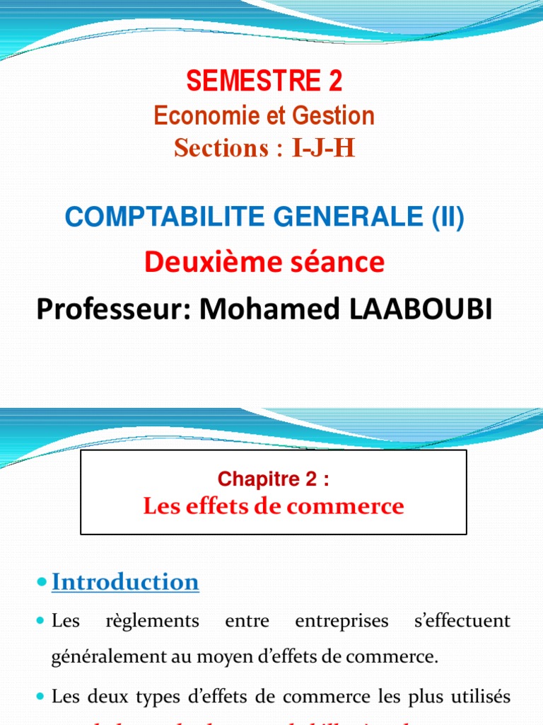 Effets de commerce en comptabilité générale | PDF | Effet de commerce ...