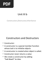 Unit III B: Constructors, Destructor, Inheritance