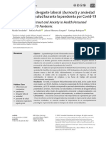 Evaluación Del Desgaste Laboral (Burnout) y Ansiedad en Personal de Salud Burante La Pandemia Por Covid-19