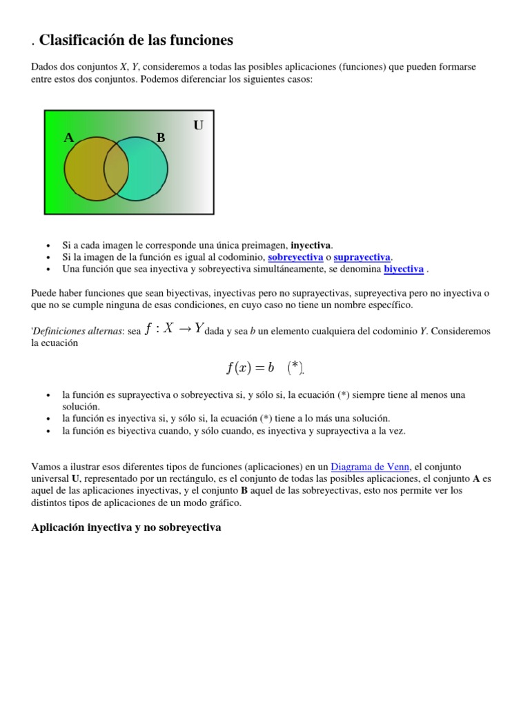 MATEMATICAS Clasificación de las funciones