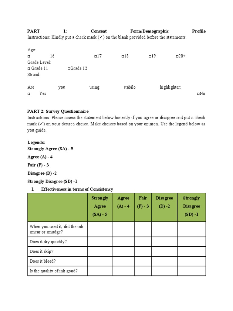 Questionnaire Pdf
