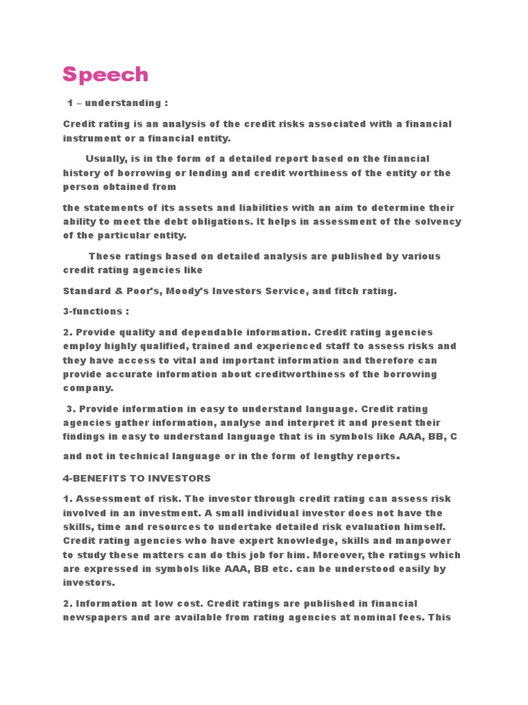 Understanding Credit Ratings and Their Benefits | PDF | Credit Rating ...