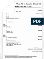 Concurs: Barem de Corectare Clasa I Etapa A II-a - 30 Martie 2023