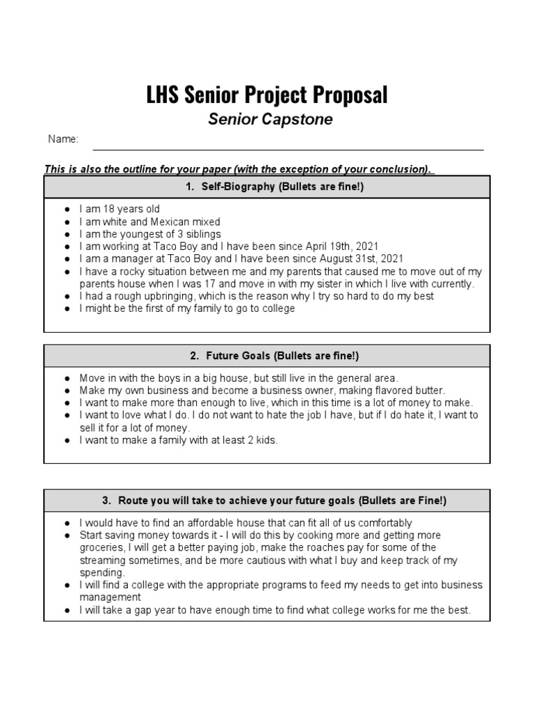 LHS Senior Project: Business Management Goals | PDF | Knowledge ...