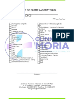 PEDIDO DE EXAME LABORATORIAL COM HEMATOLOGIA, HORMÔNIOS E FUNÇÃO RENAL