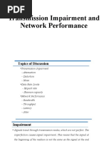 Transmission Impairment and Network Performance