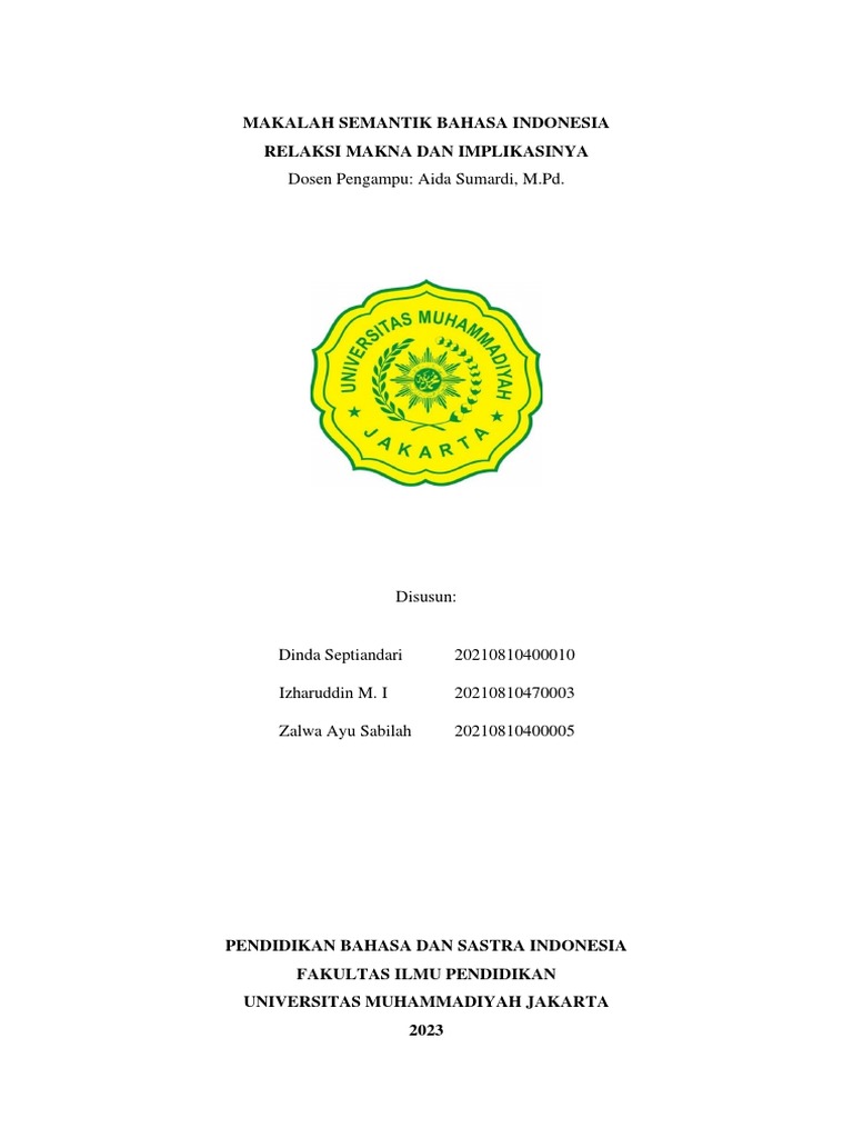 Relaksi Makna dalam Semantik Bahasa | PDF | Seni & Disiplin Bahasa