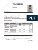 Farhaan Ahmad Siddiqui: Career Objective