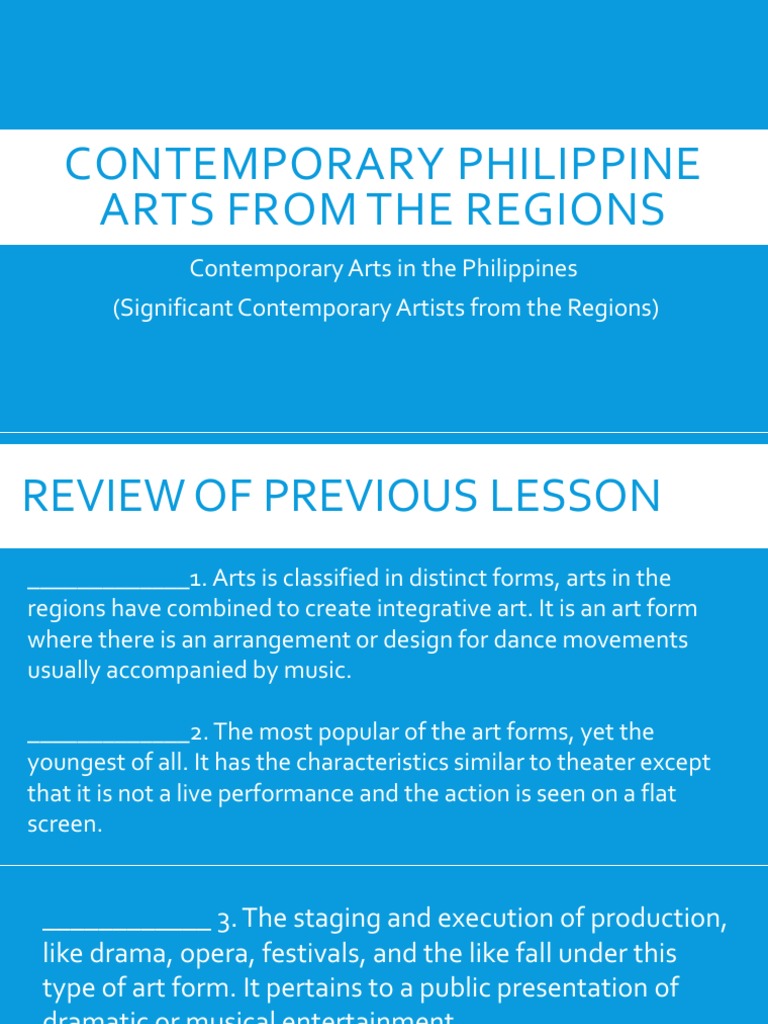 Philippine Contemporary Arts Exploring the Roles of Filipino Artists