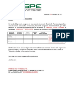 "Nombre de La Carrera" "Nombres Y Apellidos": Sangolquí, de Marzo de 2023 Señores Presente.