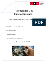 El Procesador y Su Funcionamiento: Universidad Tecnologica Del Perú
