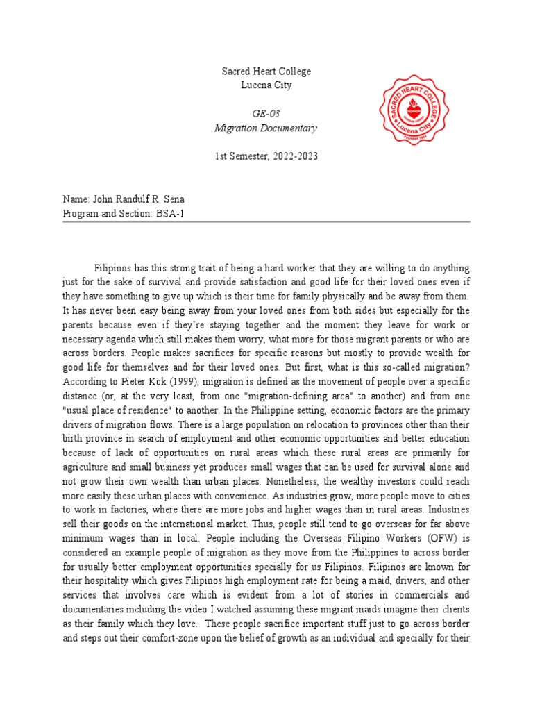 Challenges of Filipino Migrant Workers | PDF | Human Migration ...