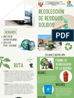 Folleto Díptico Taller de Reciclaje de Residuos Ecología Orgánico Verde