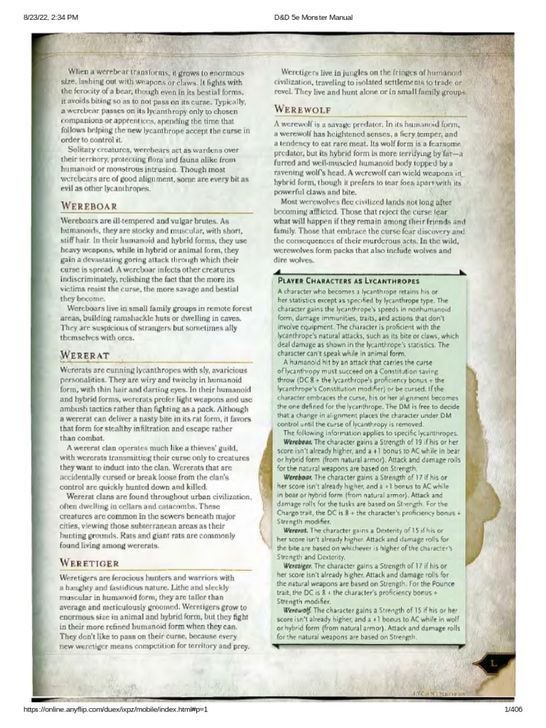 D&D 5e Monster Manual PDF