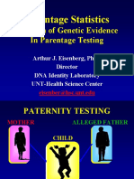 Parentage Statistics: Strength of Genetic Evidence in Parentage Testing