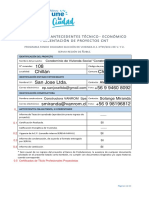 108 161967 Chillán Chillán San Jose Ltda.: Checklist de Antecedentes Técnico - Económico Presentación de Proyectos CNT