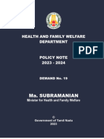 Ma. Subramanian: Health and Family Welfare Department