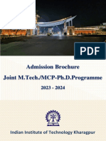 Admission Brochure Joint M.Tech./MCP-Ph.D.Programme