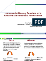 Enfoques de Género y Derechos en La Atención A La Salud de La Adolescencia