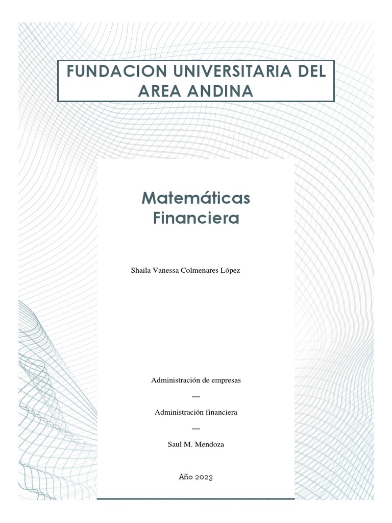 Matematicas Financieras | PDF | Interés | Finanzas Matemáticas