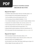 Questions For Closed Book Assessment (Preliminary Self Study)