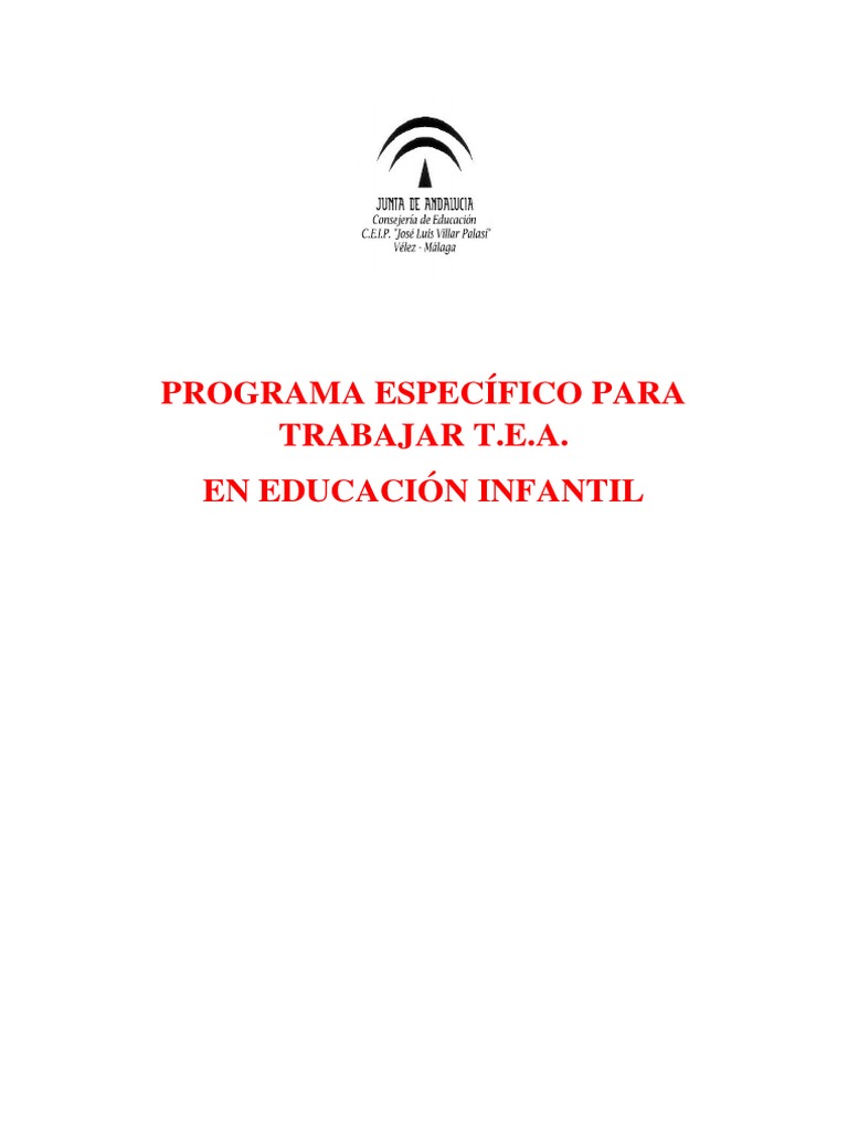 Programa Tea Infantil | PDF | Aprendizaje | Comunicación