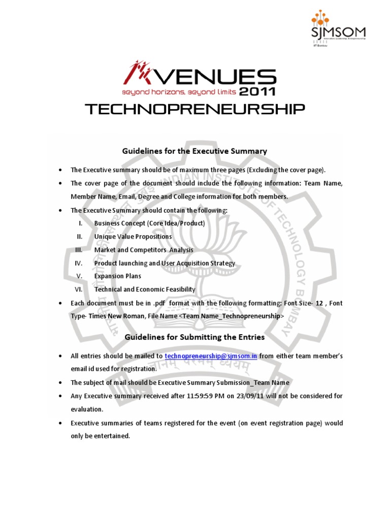 Guidelines For Executive Summary | PDF
