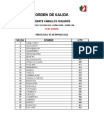 Orden de Salida: Remate Caballos Chilenos