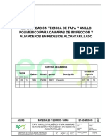 Especificación técnica tapa anillo alcantarillado