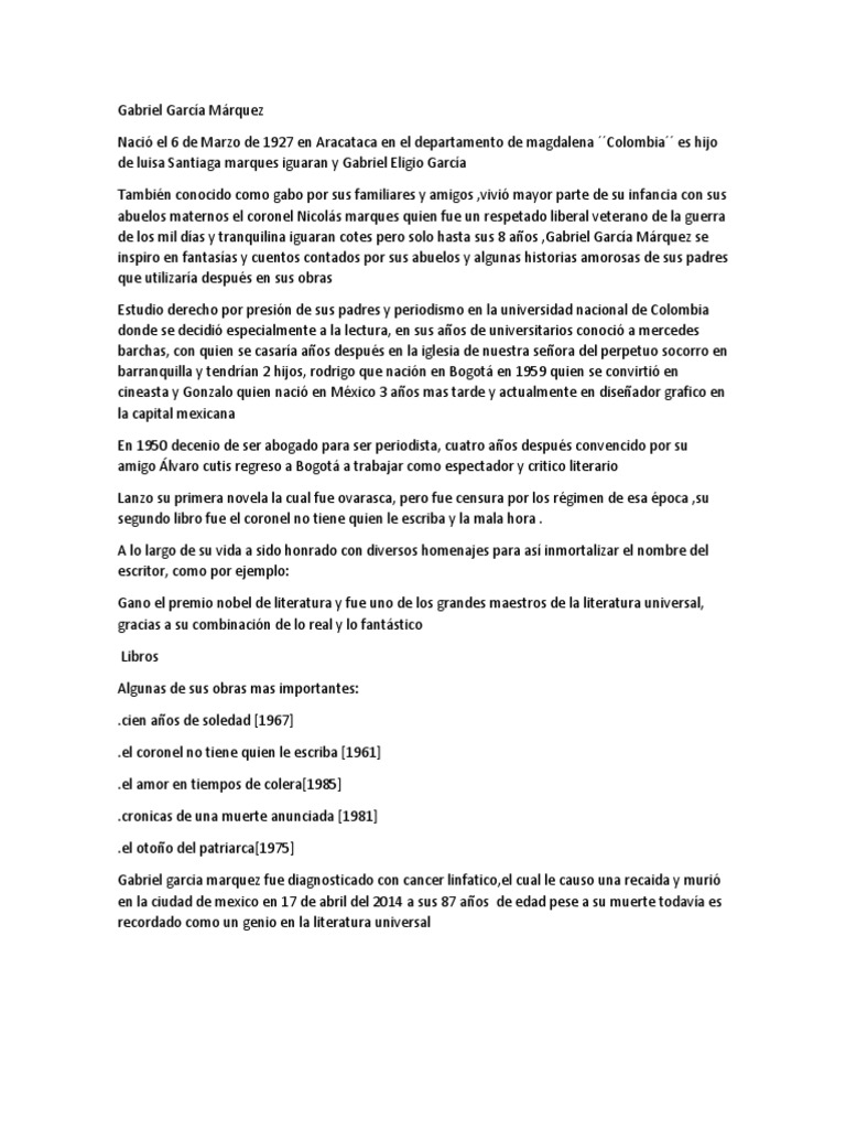 Gabriel García Márquez Pdf