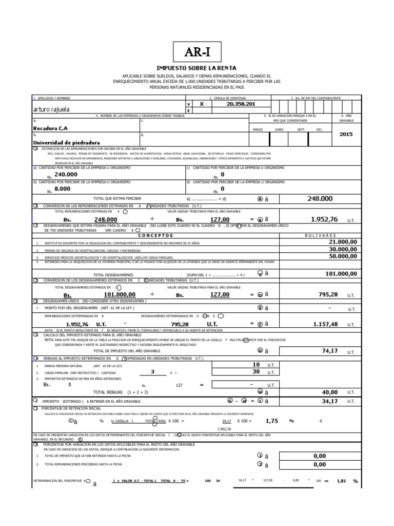Impuesto sobre la Renta y Retenciones | PDF | Gobierno | Servicios ...