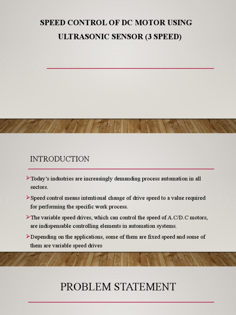 DC Motor Speed Control with Ultrasonic Sensor | PDF | Electric Motor ...