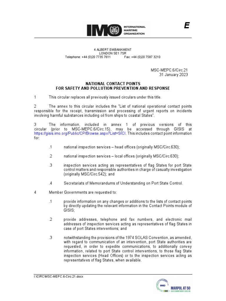 MSCMEPC.6Circ.21 as at 31 January 2023 PDF