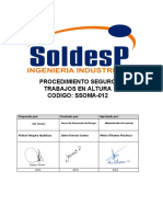 Procedimiento Seguro Trabajos en Altura Codigo: Ssoma-012: Preparado Por: Revisado Por: Aprobado Por